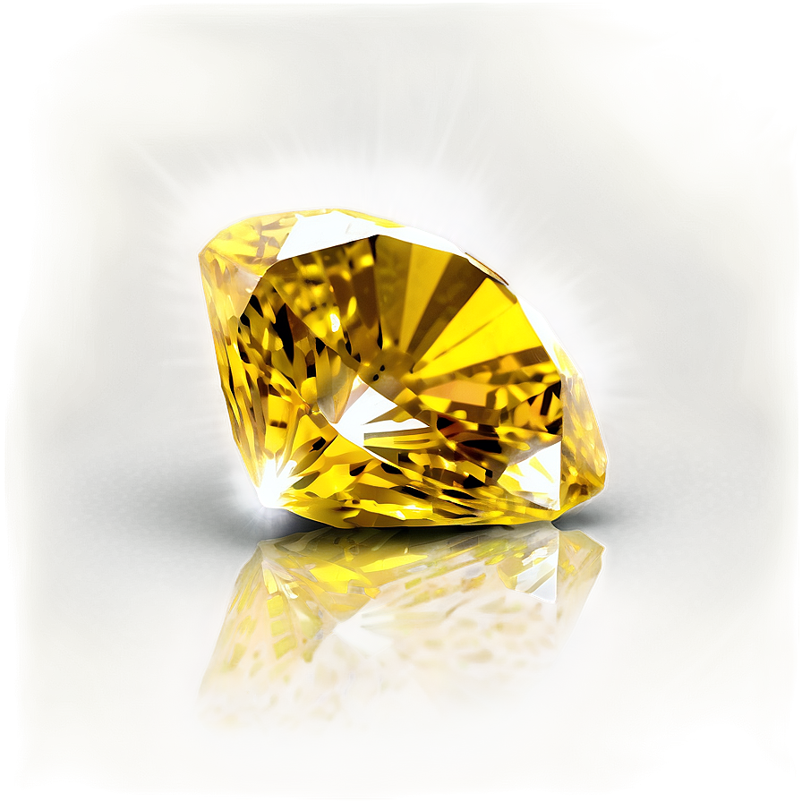 Yellow Diamond With Light Reflection Png Owi52