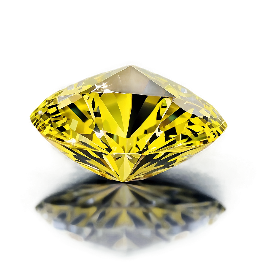 Yellow Diamond With Reflections Png 23