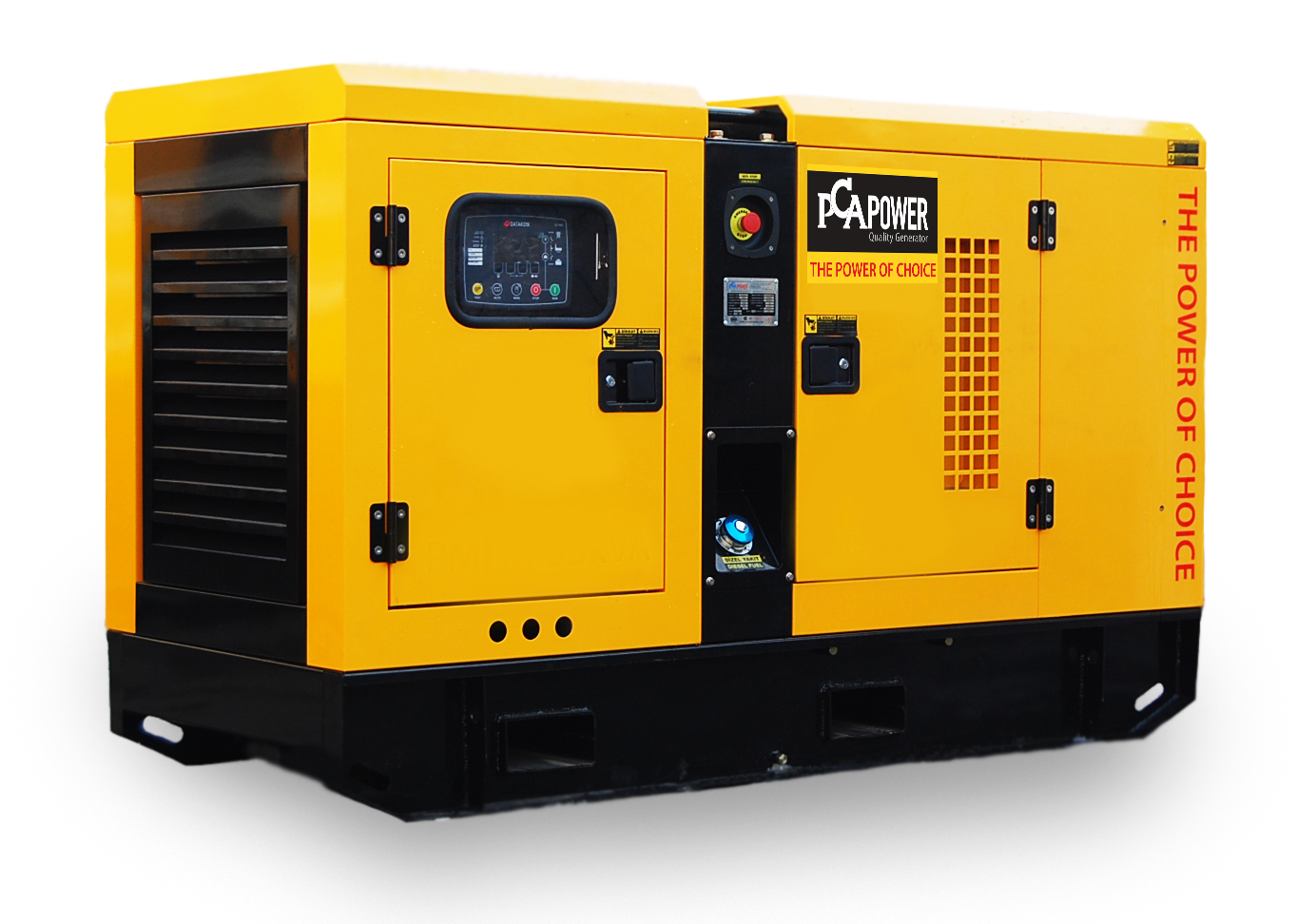 Yellow Diesel Generator Industrial Power PNG image with a transparent background, free high-resolution download
