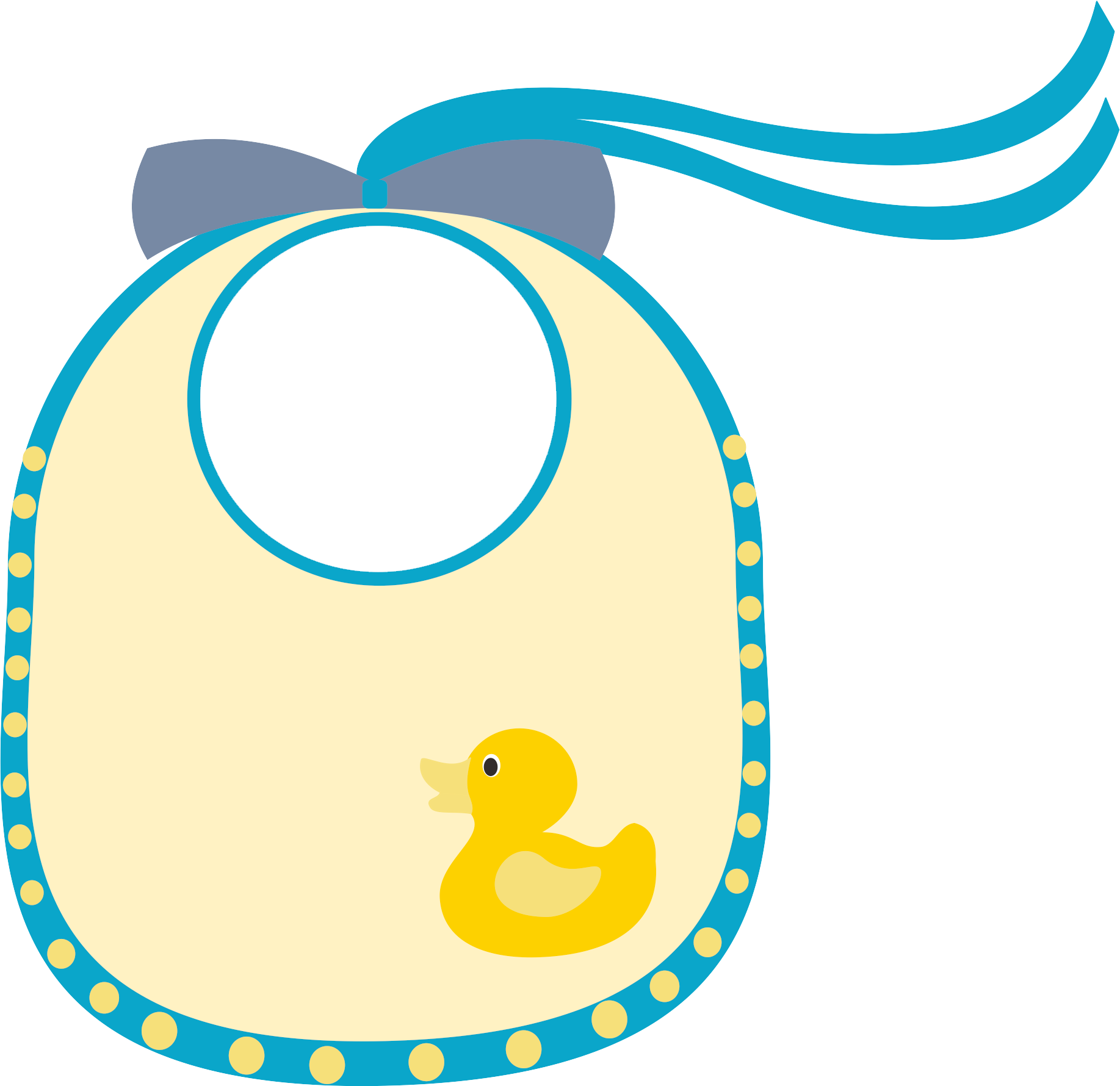 Yellow Duck Bib Vector Illustration