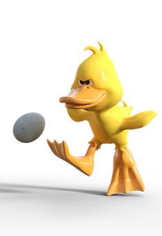 Yellow Duck Staringat Egg PNG with transparent background