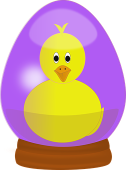 Yellow Duckling In Purple Egg PNG image with a transparent background, free high-resolution download
