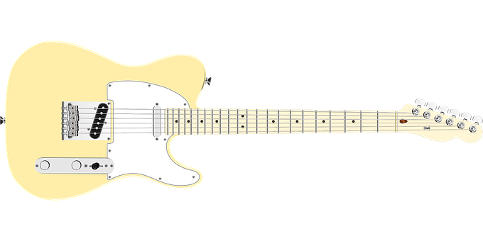 Yellow Electric Guitar PNG with transparent background