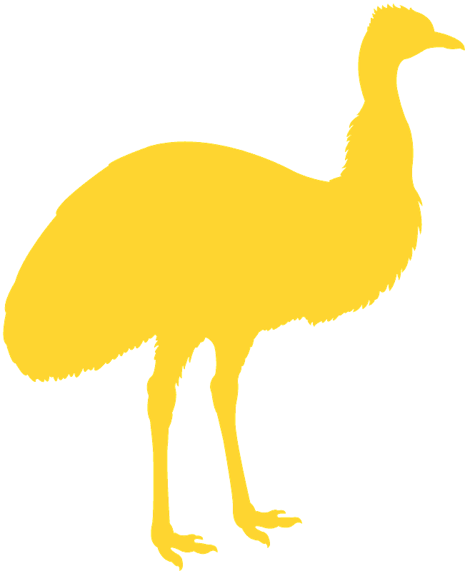 Yellow Emu Silhouette