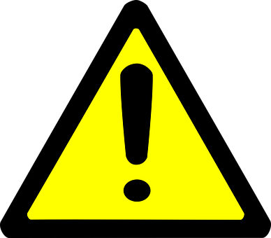 Yellow Exclamation Warning Sign PNG with transparent background
