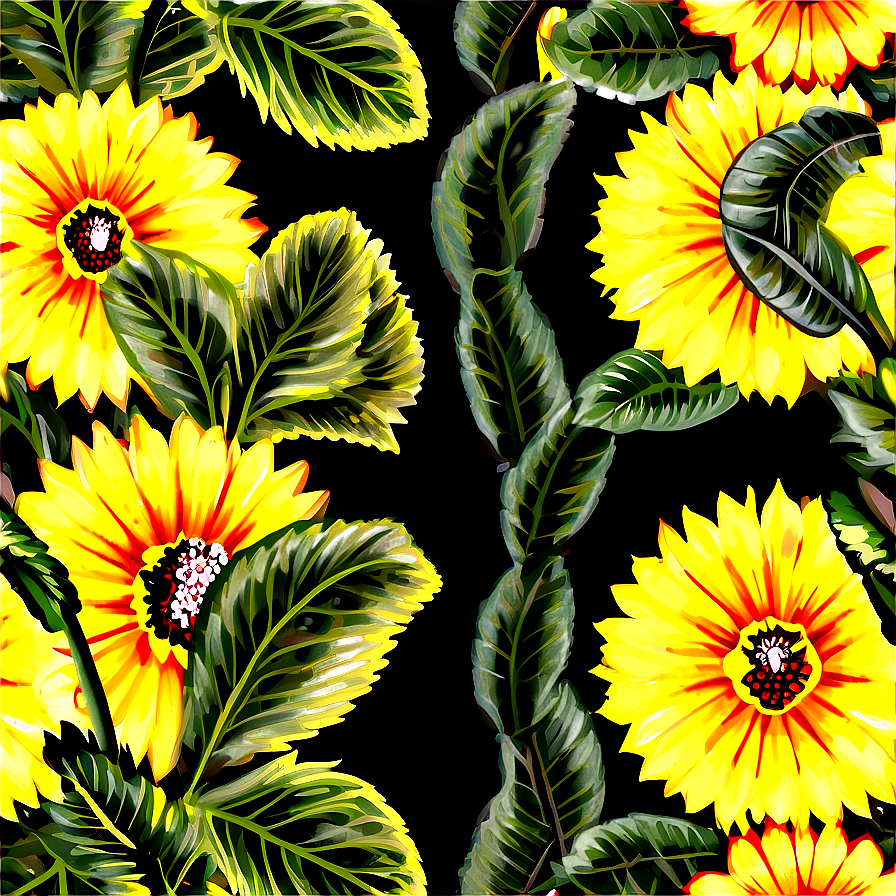 Yellow Floral Pattern Png Tih