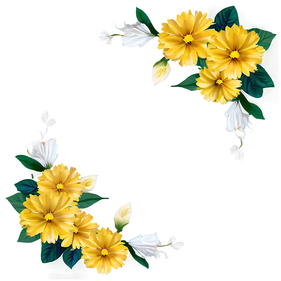 Yellow Flower Frame Png 06122024