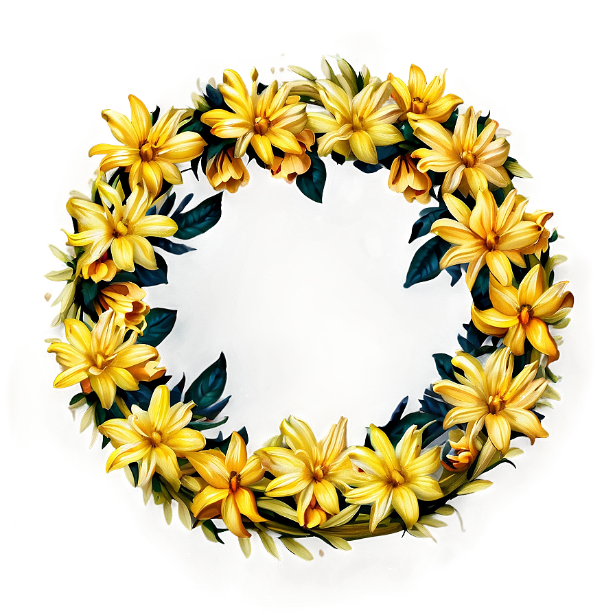 Yellow Flower Wreath Png Jte48