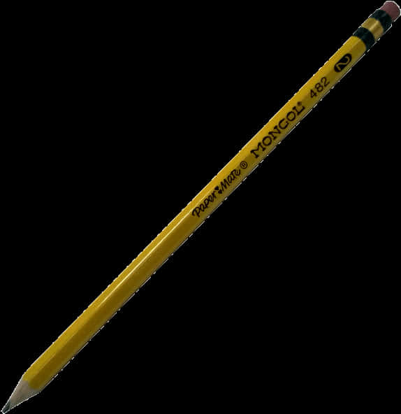 Yellow Graphite Pencil Black Background