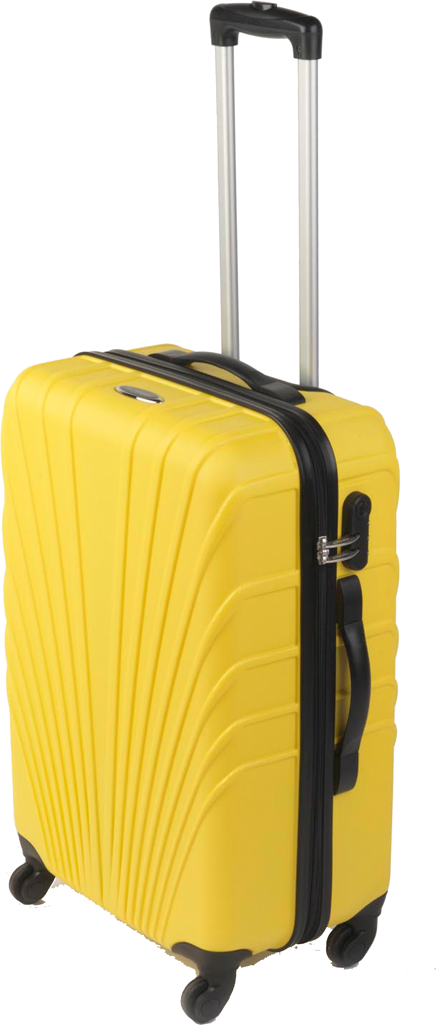 Yellow Hardshell Suitcase Standing