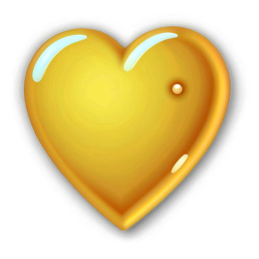Yellow Heart Emoji Transparent Art rcs16 PNG with transparent background