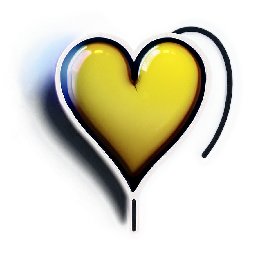 Yellow Heart Emoji Transparent Art ybo70 PNG with transparent background