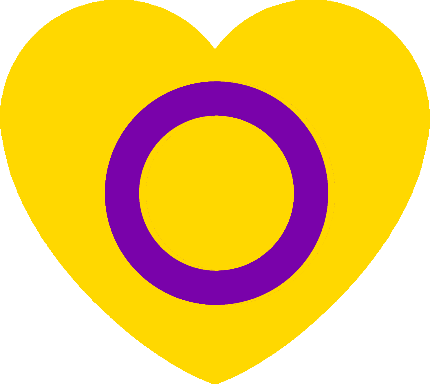 Yellow Heart With Purple Circle