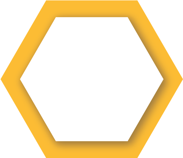 Yellow Hexagon Frameon Gray Background