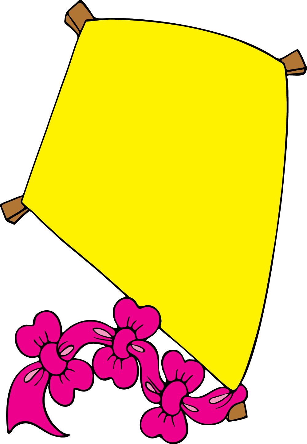 Yellow Kite With Pink Flowers