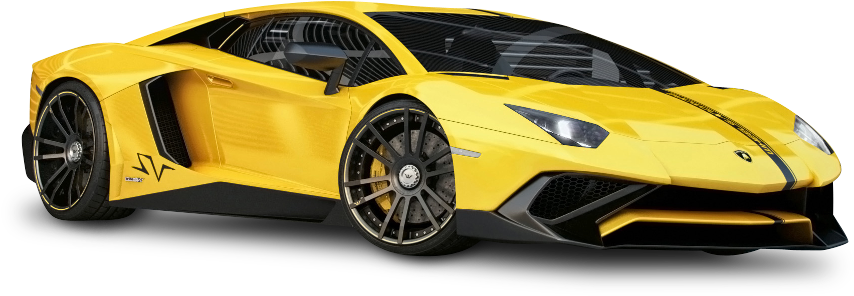 Yellow Lamborghini Aventador Side View