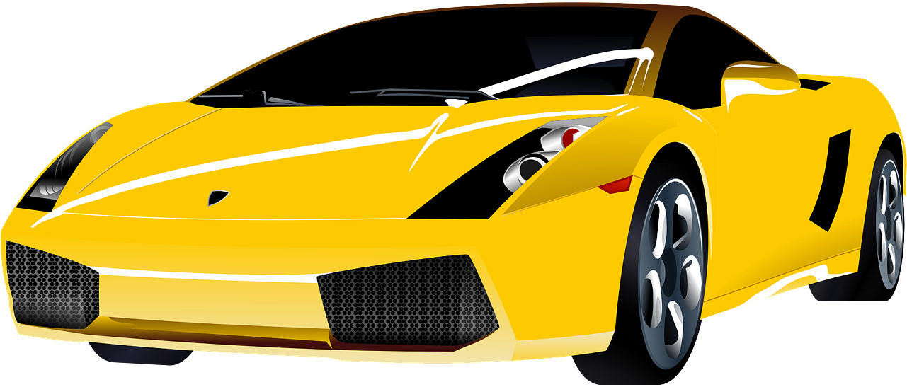 Yellow Lamborghini Cartoon Vector