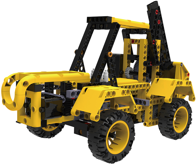 Yellow Lego Bulldozer Model