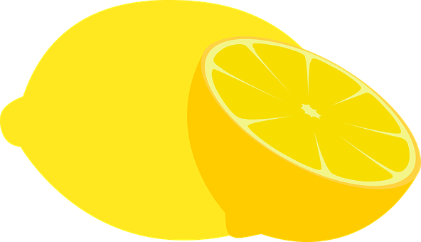 Yellow Lemonand Slice Vector PNG with transparent background