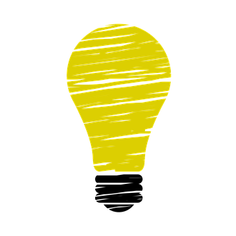 Yellow Lightbulb Graphic PNG with transparent background
