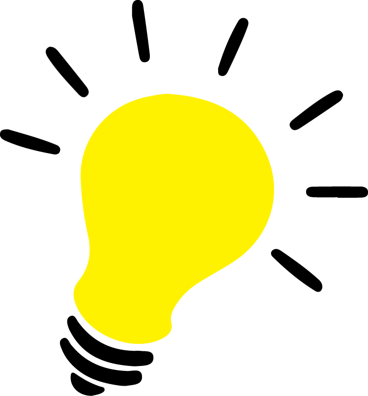 Yellow Lightbulb Graphicon Black Background