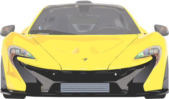 Yellow Mc Laren Sports Car Front View