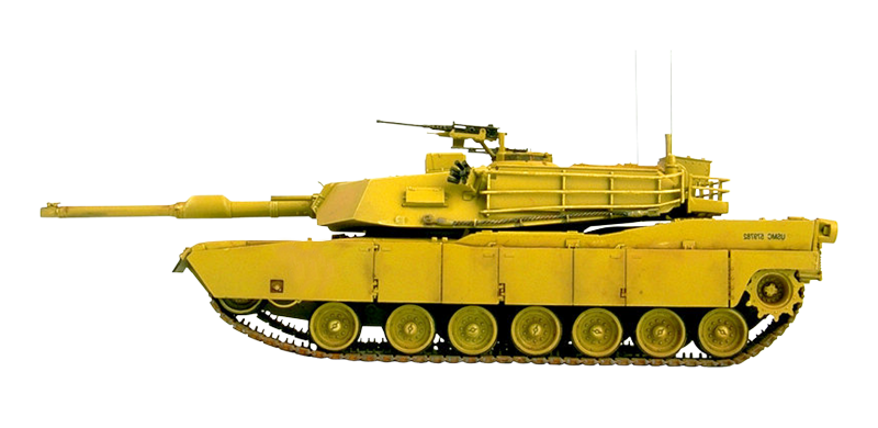 Yellow Military Tank Side View