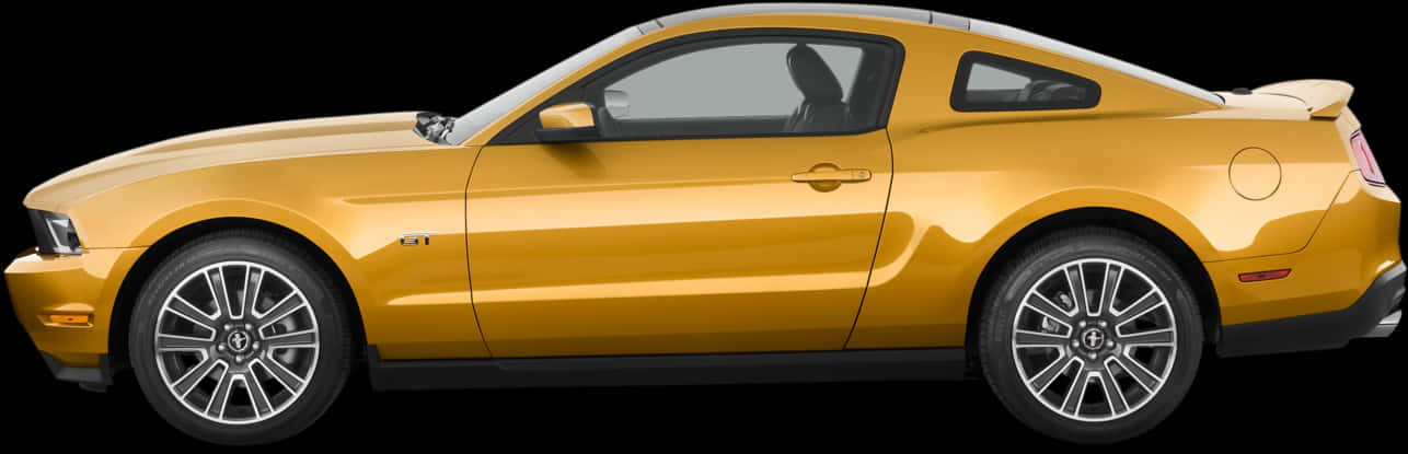 Yellow Mustang Side View