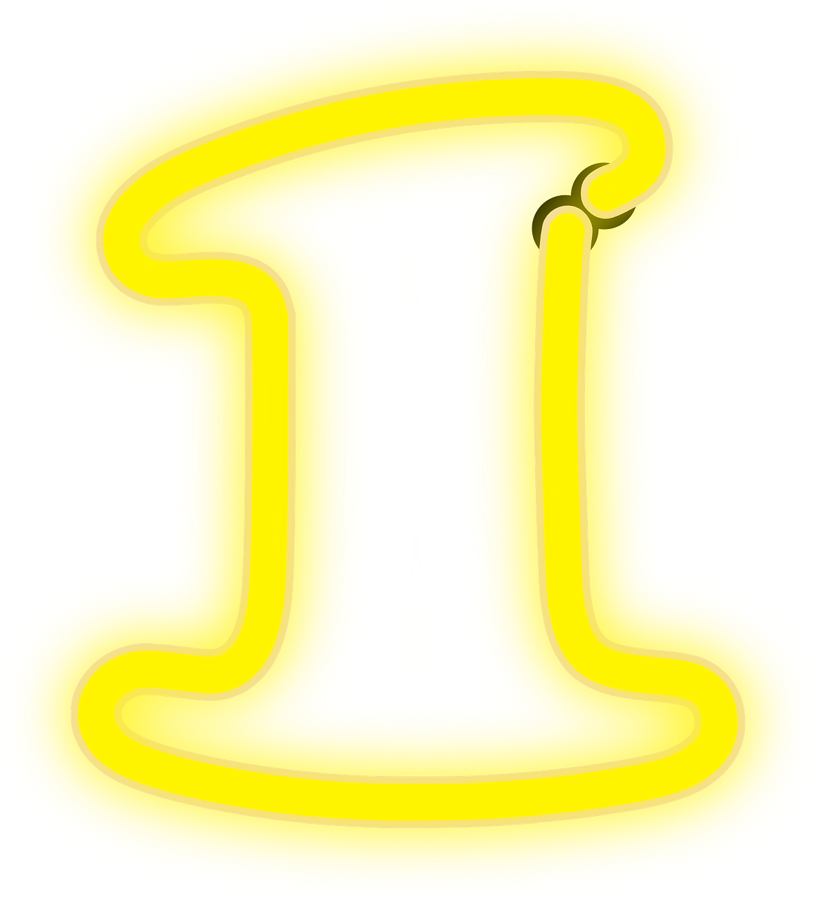 Neón, 1, Luces, Número, Amarillo, Eléctrica - Neon Light Number 1 Png, Transparent Png PNG with transparent background