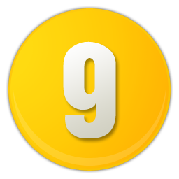 Yellow Number9 Icon