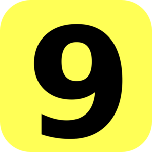 Yellow Number9 Icon