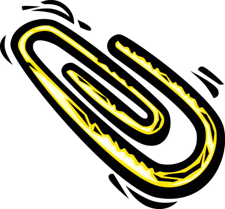 Yellow Outlined Paperclip