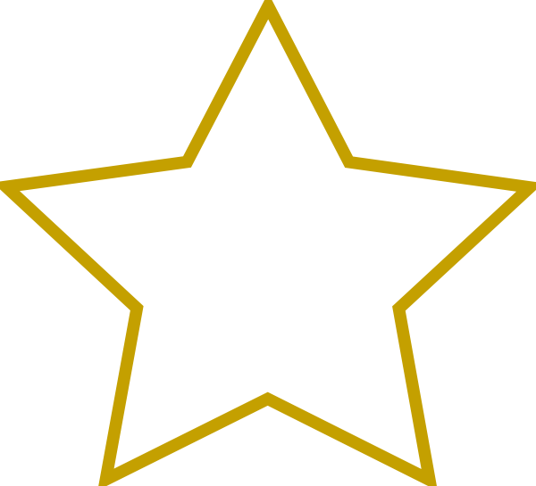 Star Shape Clip Art At Clker - Gold Star Outline Png, Transparent Png PNG with transparent background