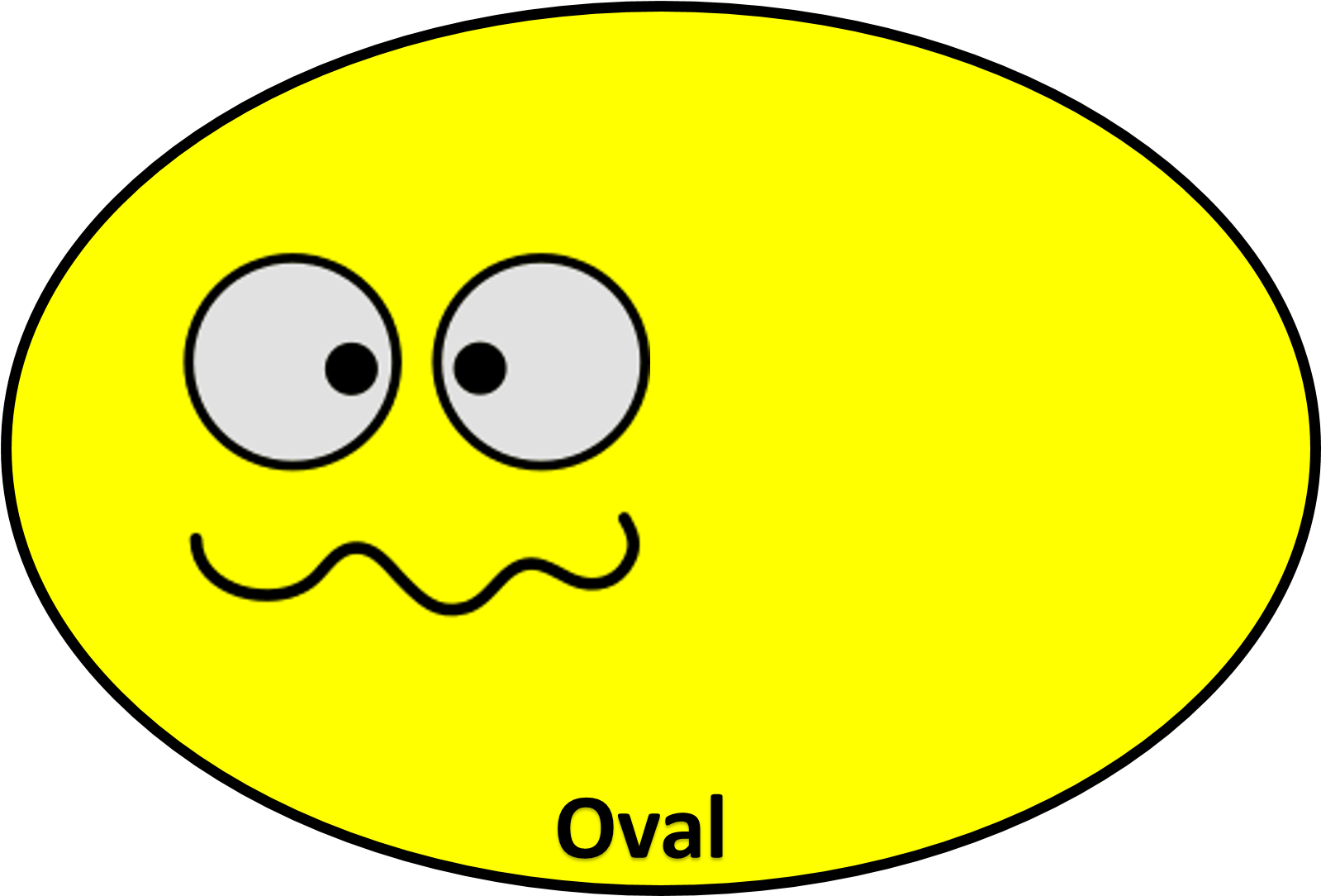 Yellow Oval Cartoon Face