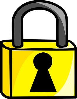 Yellow Padlock Graphic PNG with transparent background