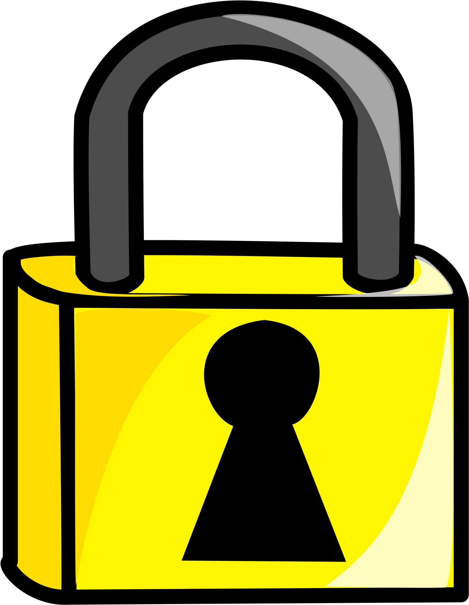 Yellow Padlock Illustration