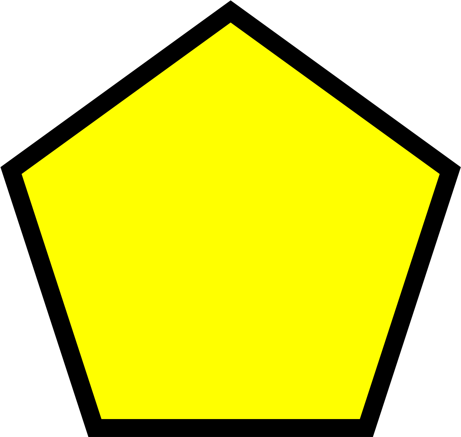 Yellow Pentagon Shape