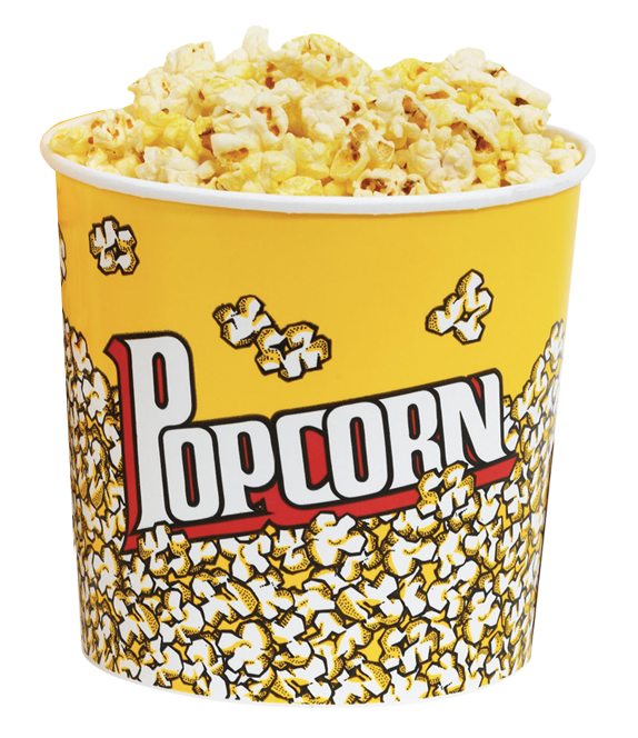 Yellow Popcorn Bucket Full PNG with transparent background