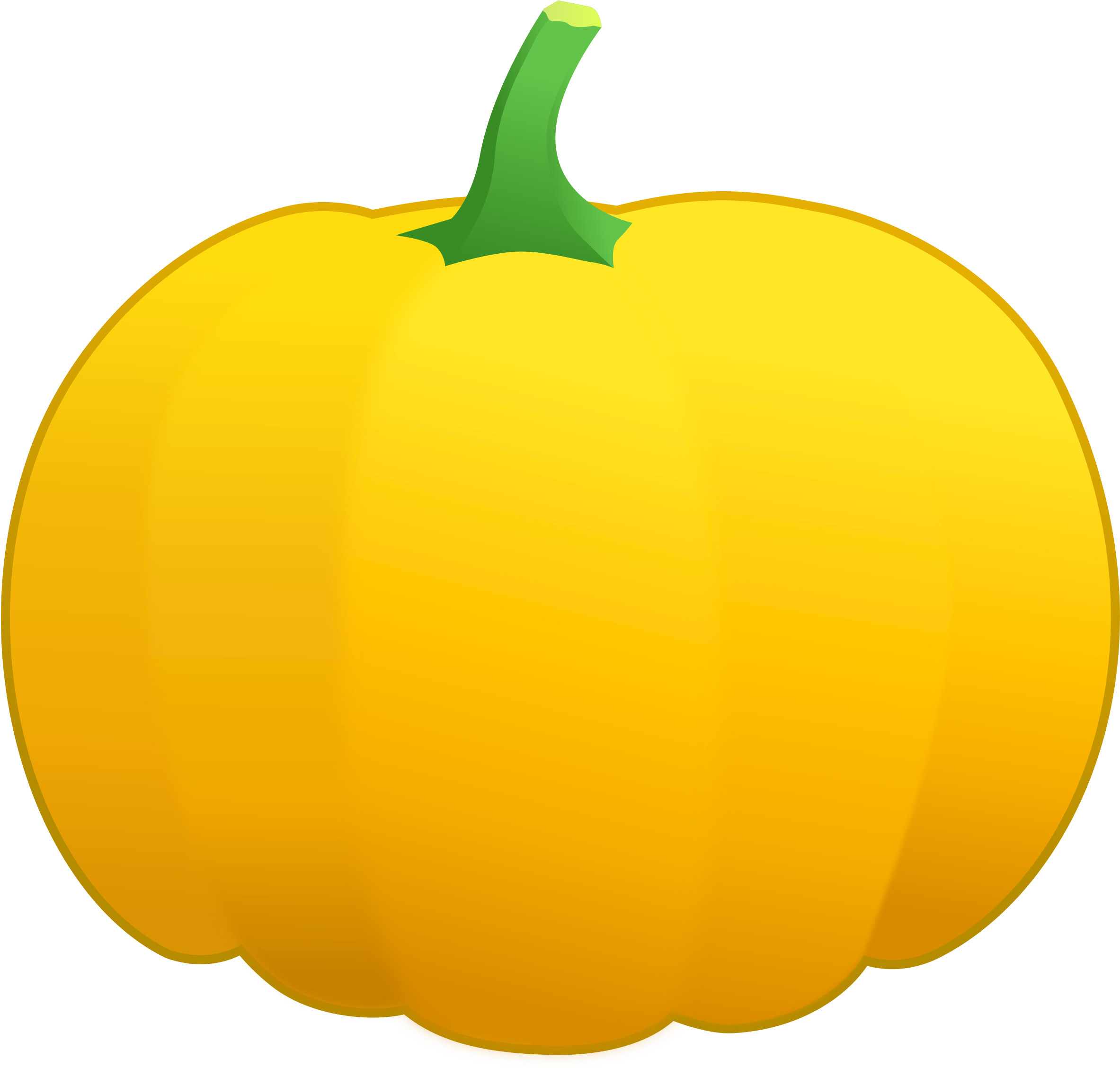 Yellow Pumpkin Cartoon Illustration