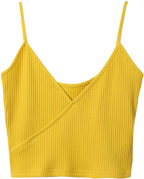 Crop Top Png - Yellow Crop Tank Top, Transparent Png PNG with transparent background