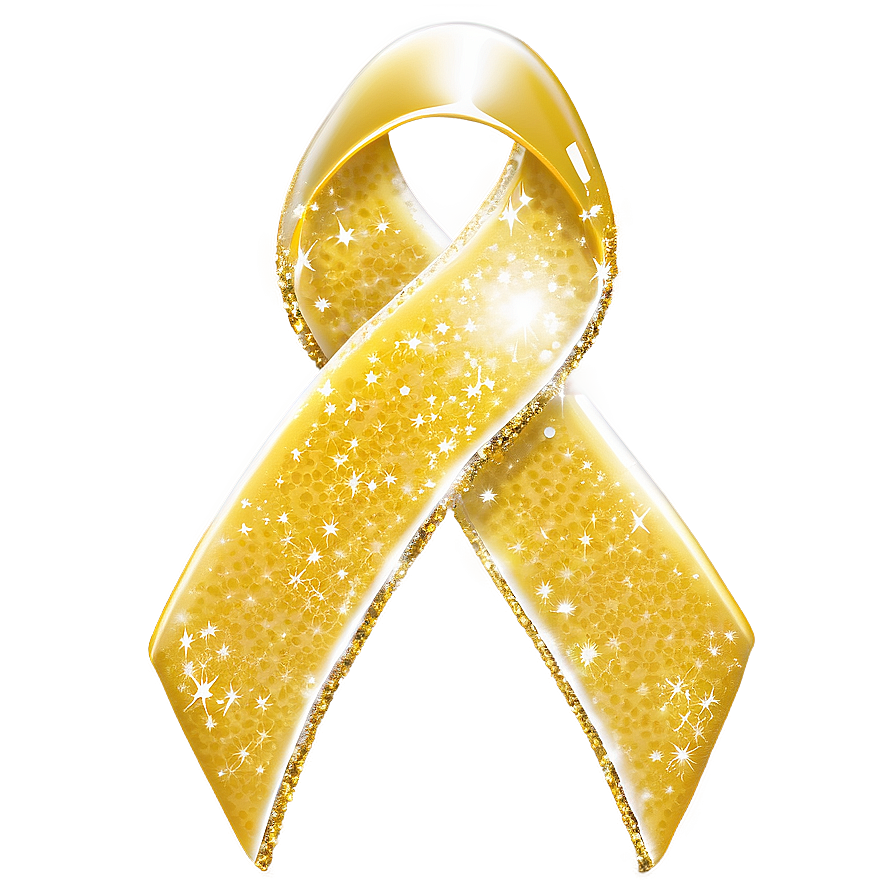 Yellow Ribbon With Glitter Png 96