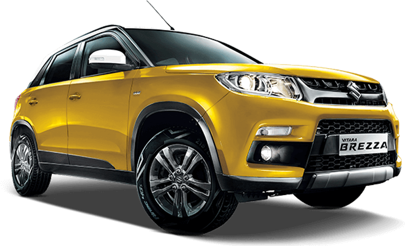 Yellow S U V Vitara Brezza Isolated PNG image with a transparent background, free high-resolution download