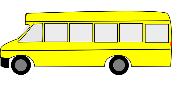 Yellow School Bus Graphic PNG with transparent background
