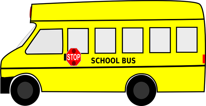 Yellow School Bus Illustration PNG with transparent background