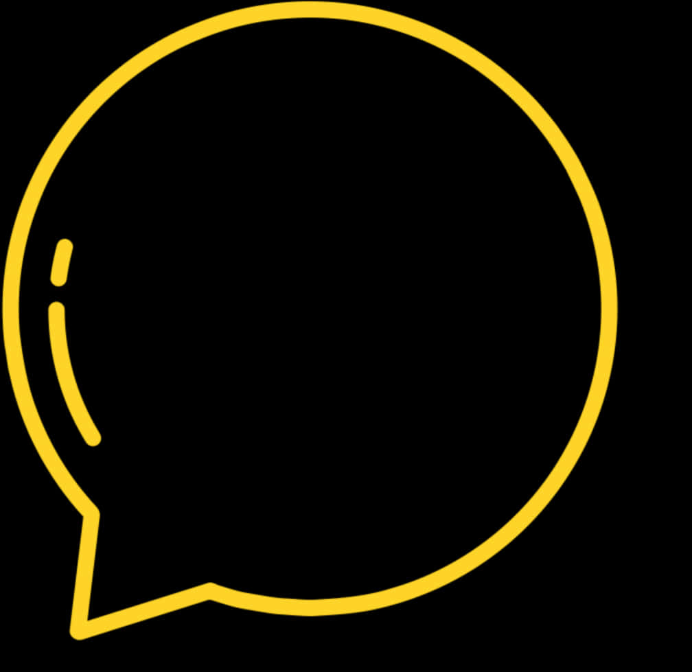 Yellow Speech Bubble Outline