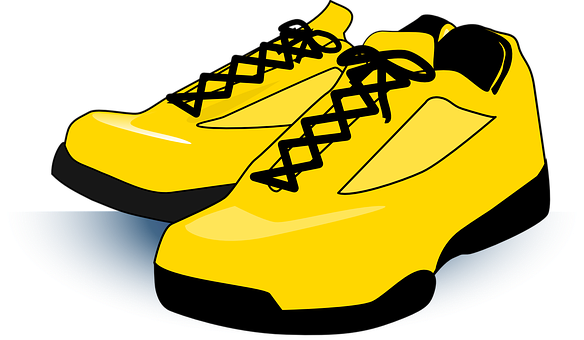 Yellow Sport Boots Illustration PNG with transparent background