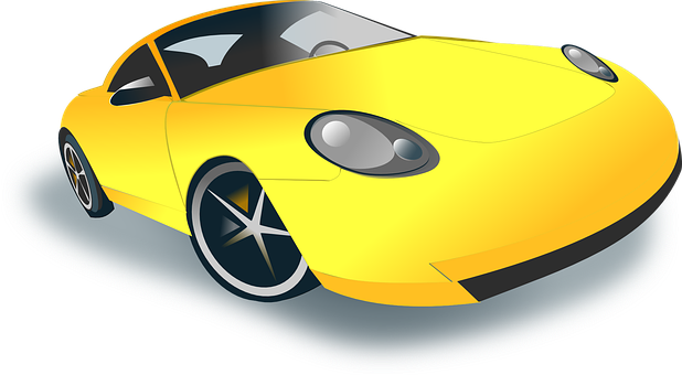 Yellow Sports Car Illustration