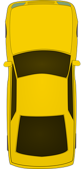 Yellow Sports Car Top View