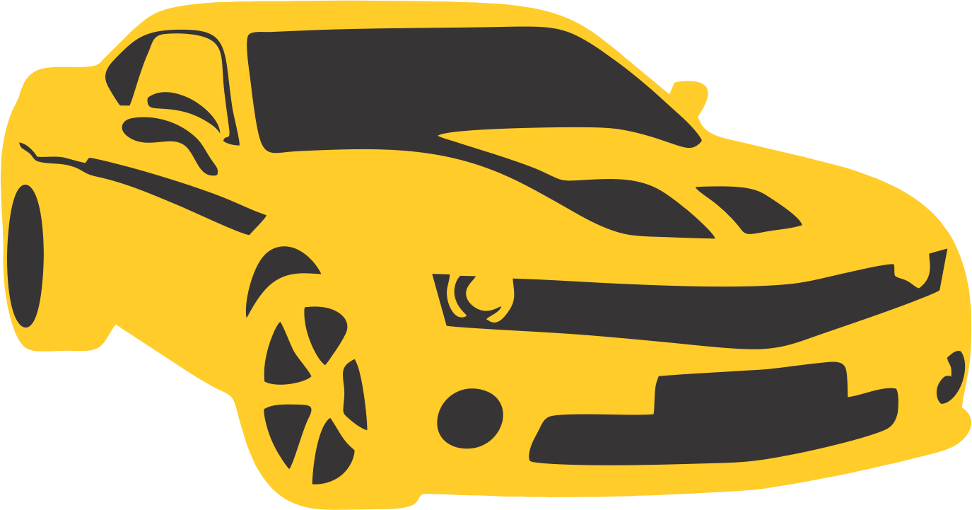 Yellow Sports Car Vector Illustration