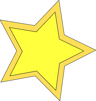 Yellow Star Graphic PNG with transparent background